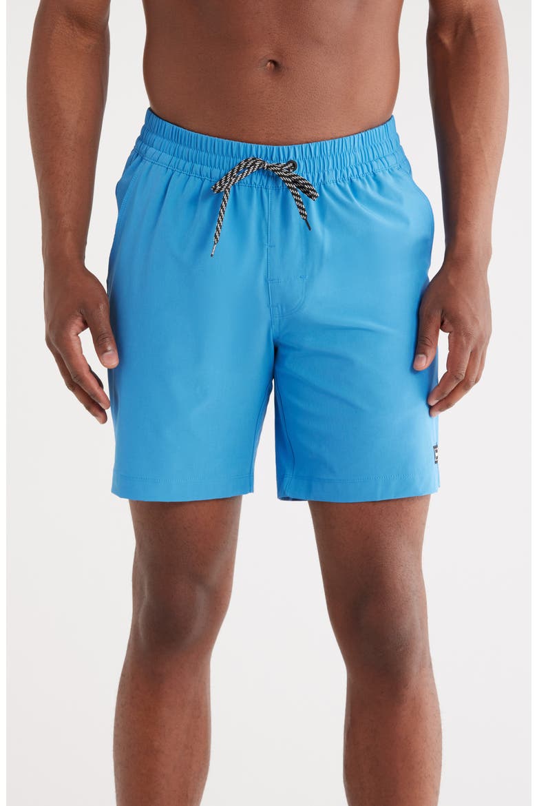 Solid Volley Swim Shorts, Main, color, LIGHT BLUE