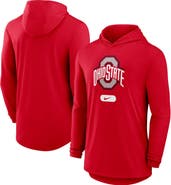 Nike Men's Nike Scarlet Ohio State Buckeyes Lightweight Performance Long Sleeve Hoodie T-Shirt