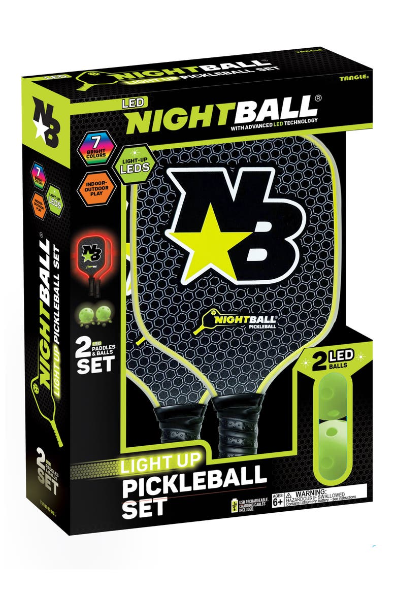 NightBall® Light-Up Pickleball Set, Alternate, color, MULTI