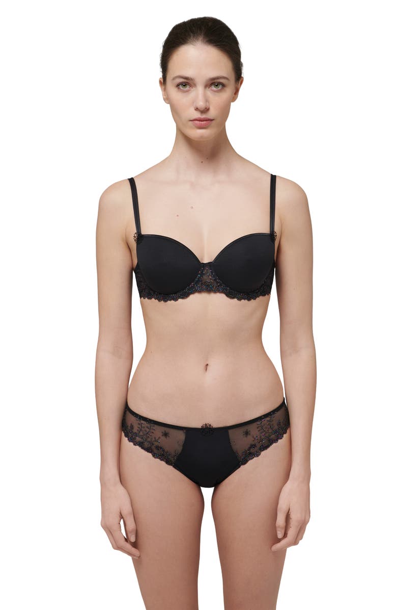 Simone Perele Delice 3D Molded Underwire Demi Bra, Alternate, color, Gem Black