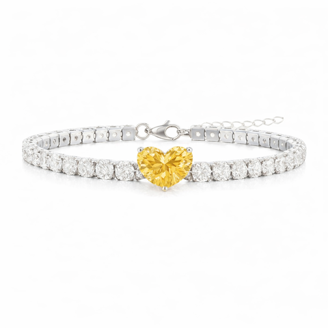 Crystal Heart Tennis Bracelets