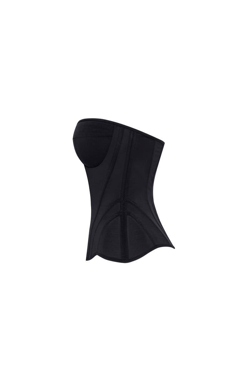 Milla Smart heart-shaped low-waist black fitted corset, Alternate, color, Black