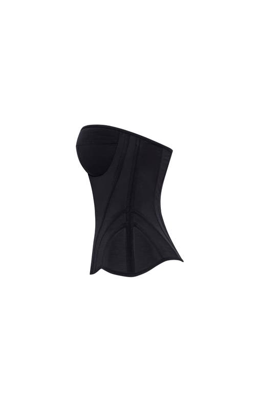 Milla Smart Heart-shaped Low-waist Black Fitted Corset In Black