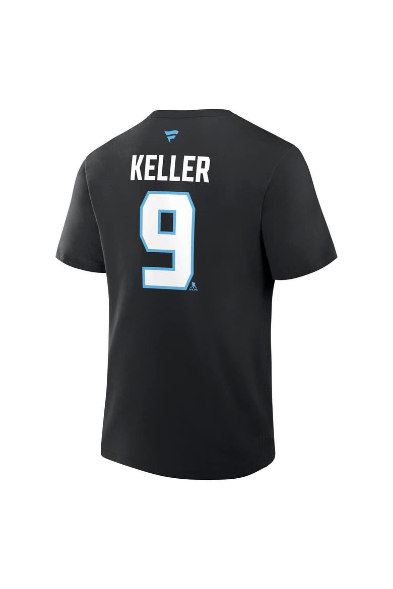 Men's Fanatics Clayton Keller Black Utah Mammoth Authentic Stack Name & Number T-Shirt, Alternate, color, Black