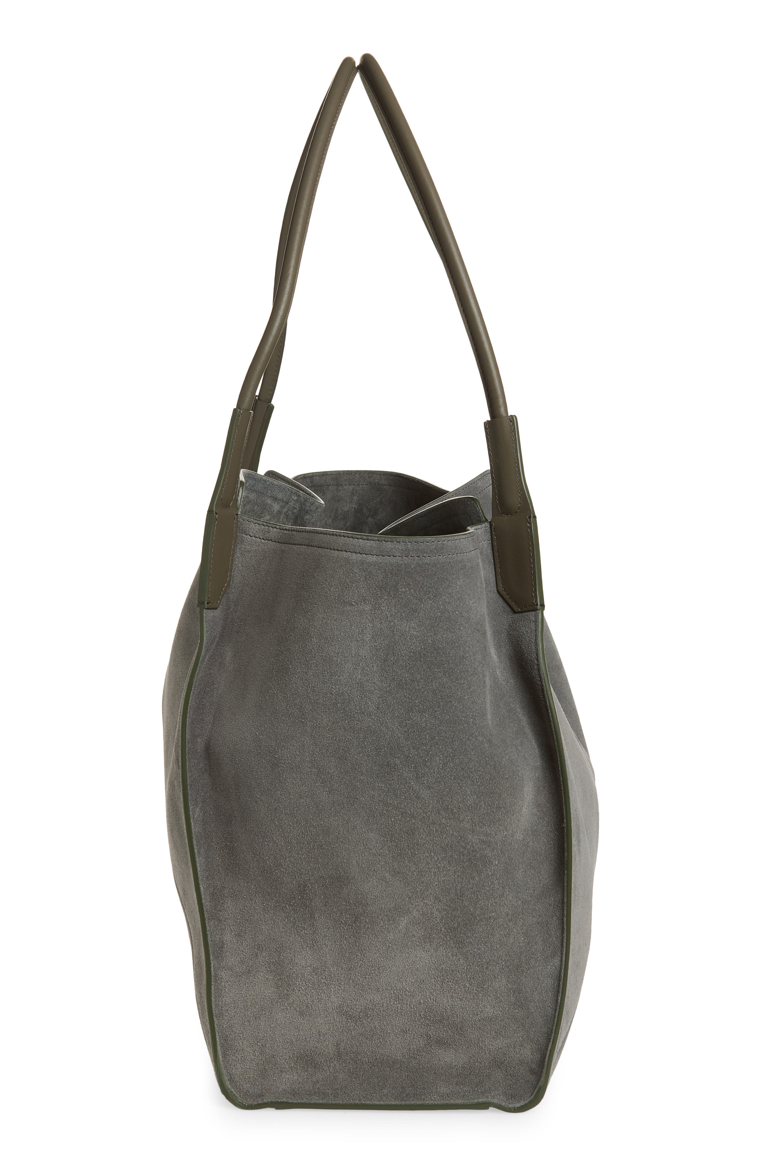 Victoria Beckham Victoria Sue Suede Tote, Alternate, color, Pebble Grey