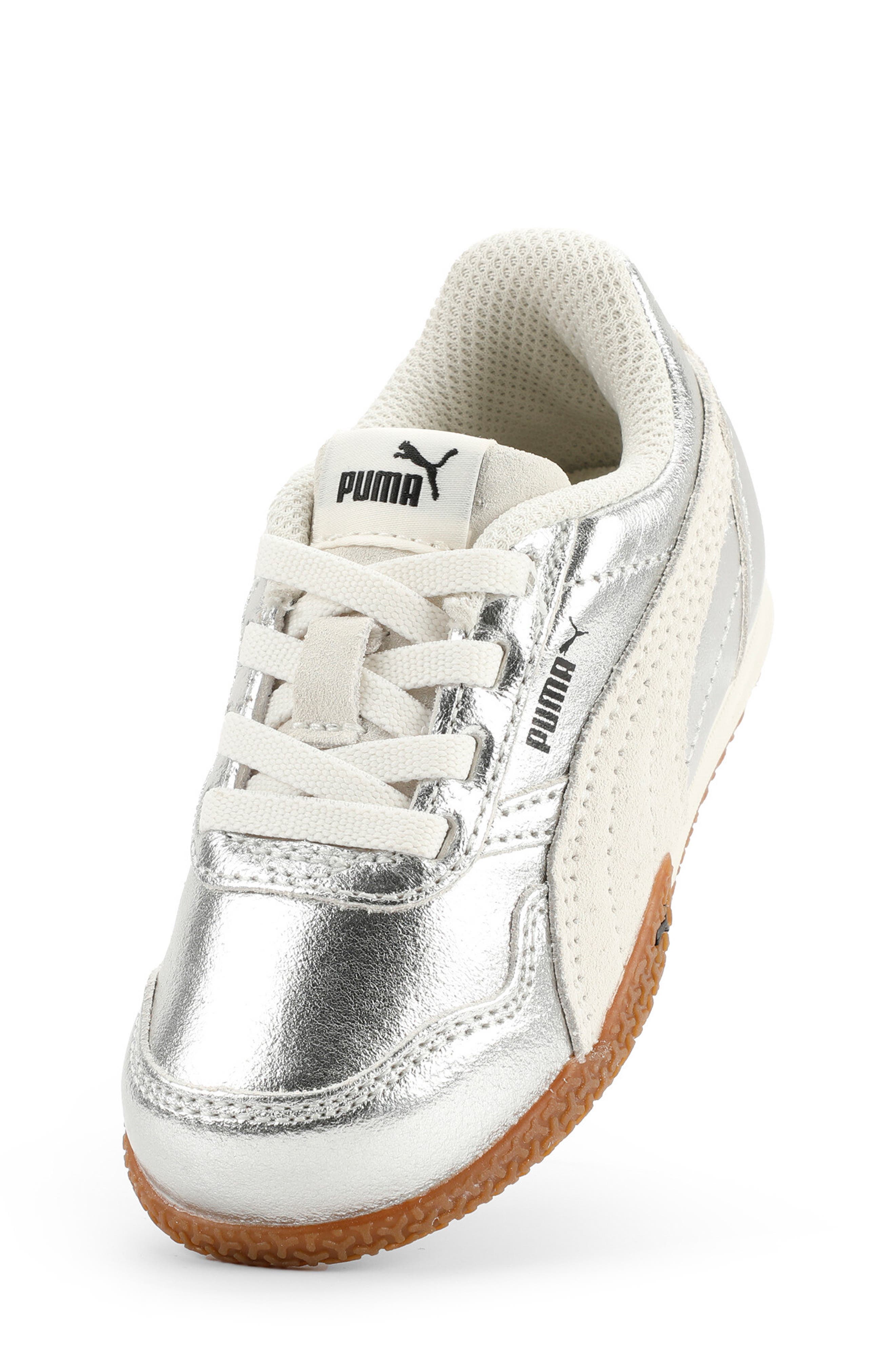 PUMA Kids' Bella Donna Metallic Sneaker, Alternate, color, Puma Silver/ Vapor Gray/ Black