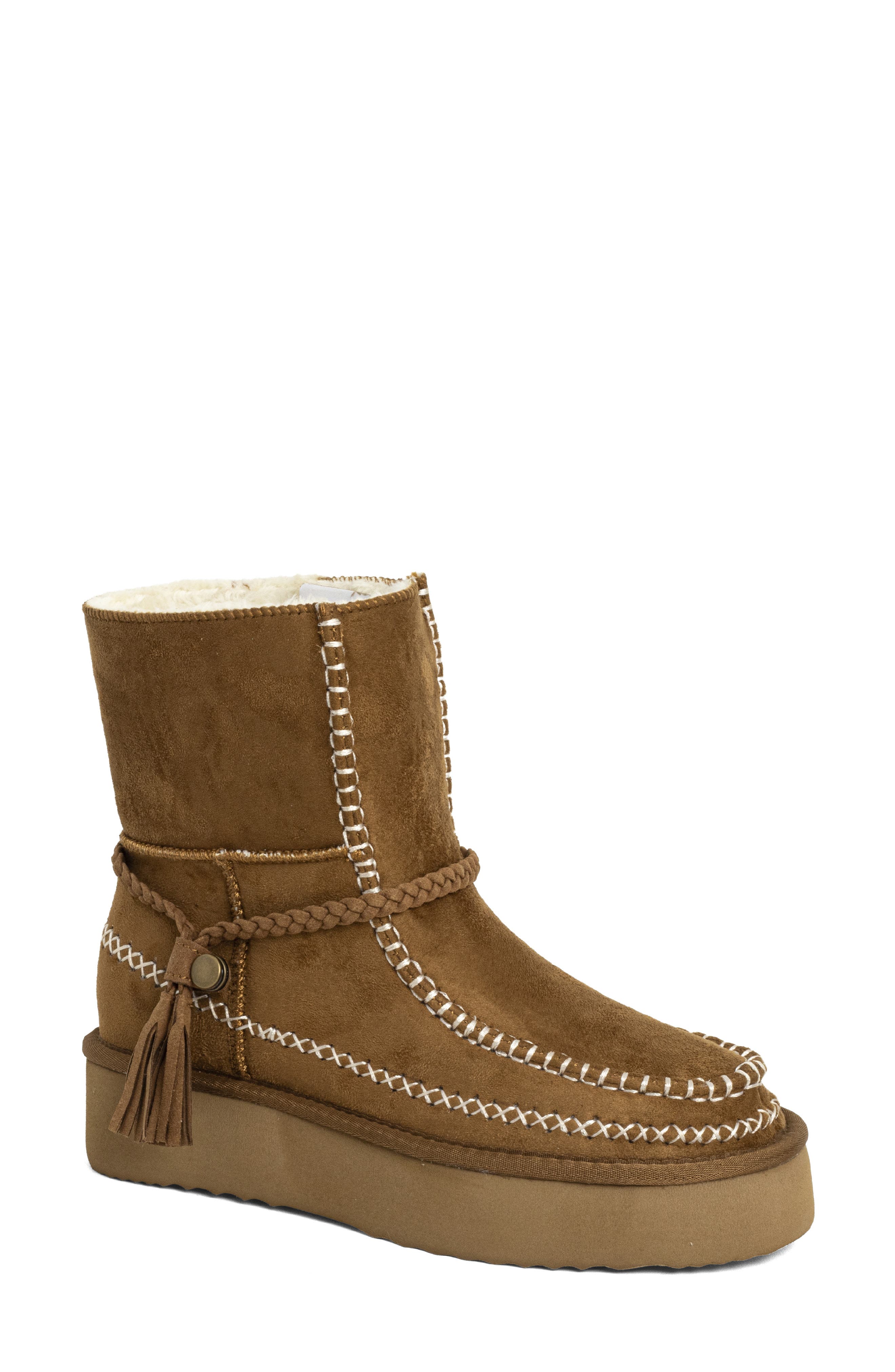 Winona Faux Leather Bootie, Main, color, CAMEL