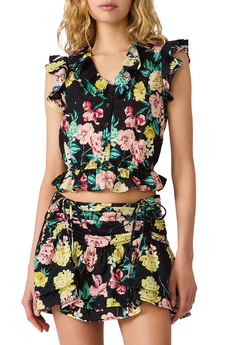Steve Madden Mayra Top, Main, color, Black Ditsy Floral