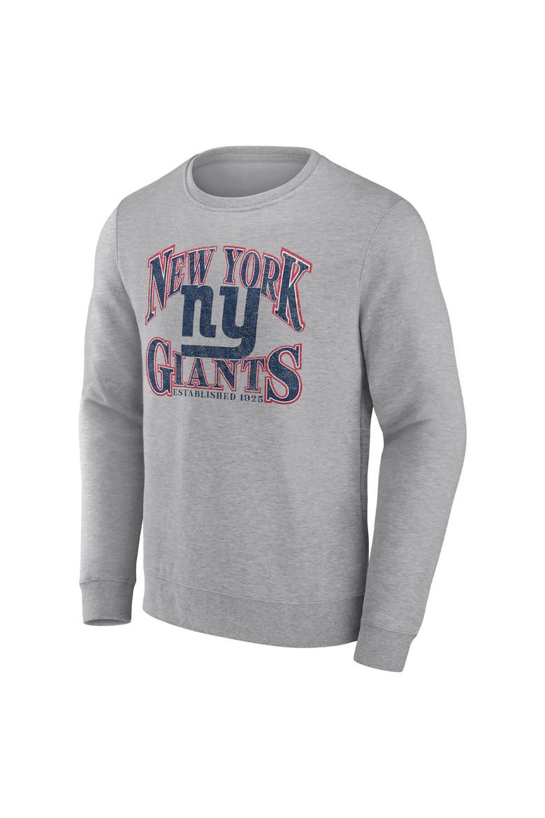 Men's Fanatics Branded Heathered Charcoal New York Giants Playability Pullover Sweatshirt, Alternate, color, Heather Gray