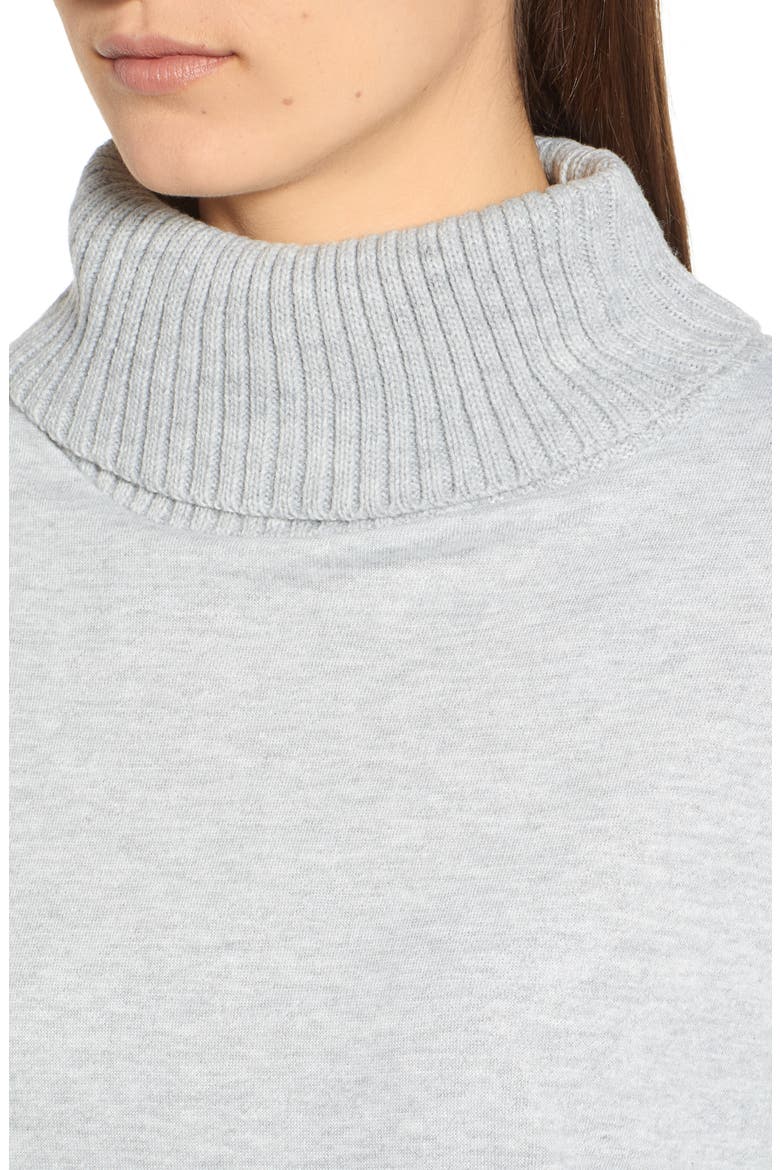 Rib Trim Sweatshirt, Alternate, color, GREY PEARL HEATHER