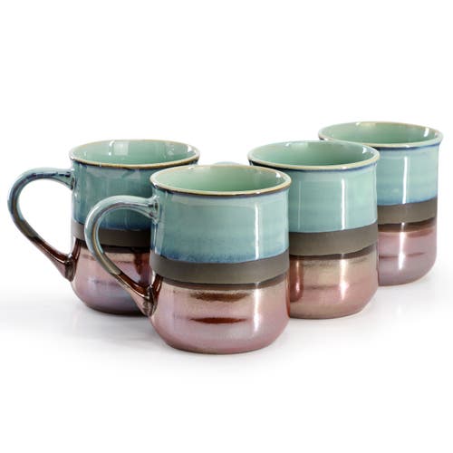 Gibson Home Copper Tonal 4 Piece 18 Ounce Stoneware Cup Set In Multi