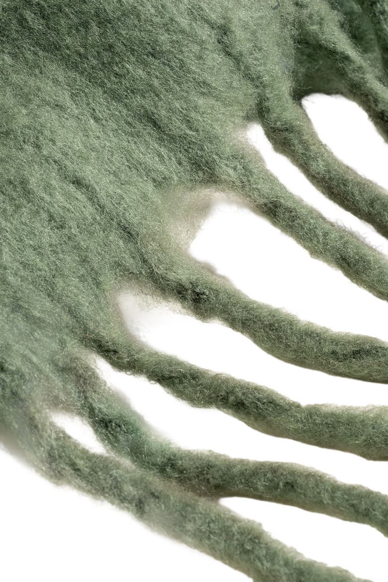 Ropar Fringed Acrylic Wool Throw 55X71 In, Alternate, color, Green