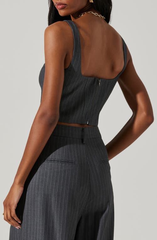 Astr The Label Nivia Pinstripe Crop Top In Gray