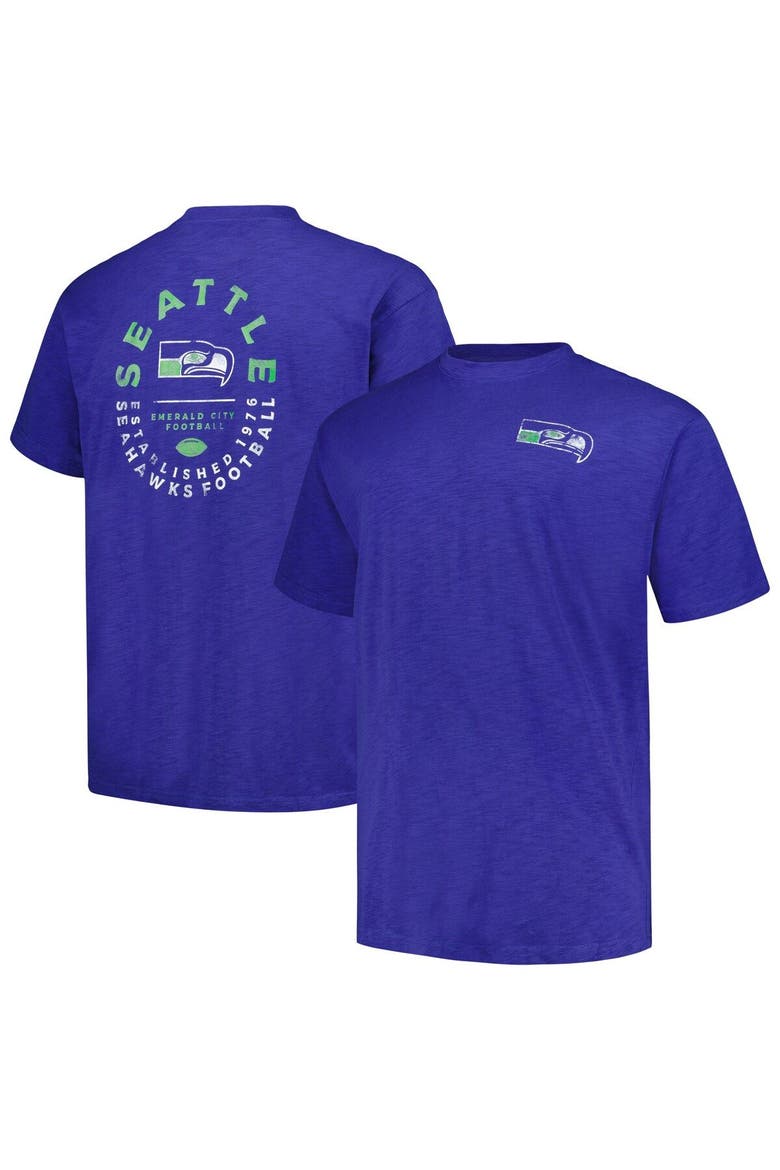 Men's Profile Royal Seattle Seahawks Big & Tall Two-Hit Throwback T-Shirt, Alternate, color, Royal