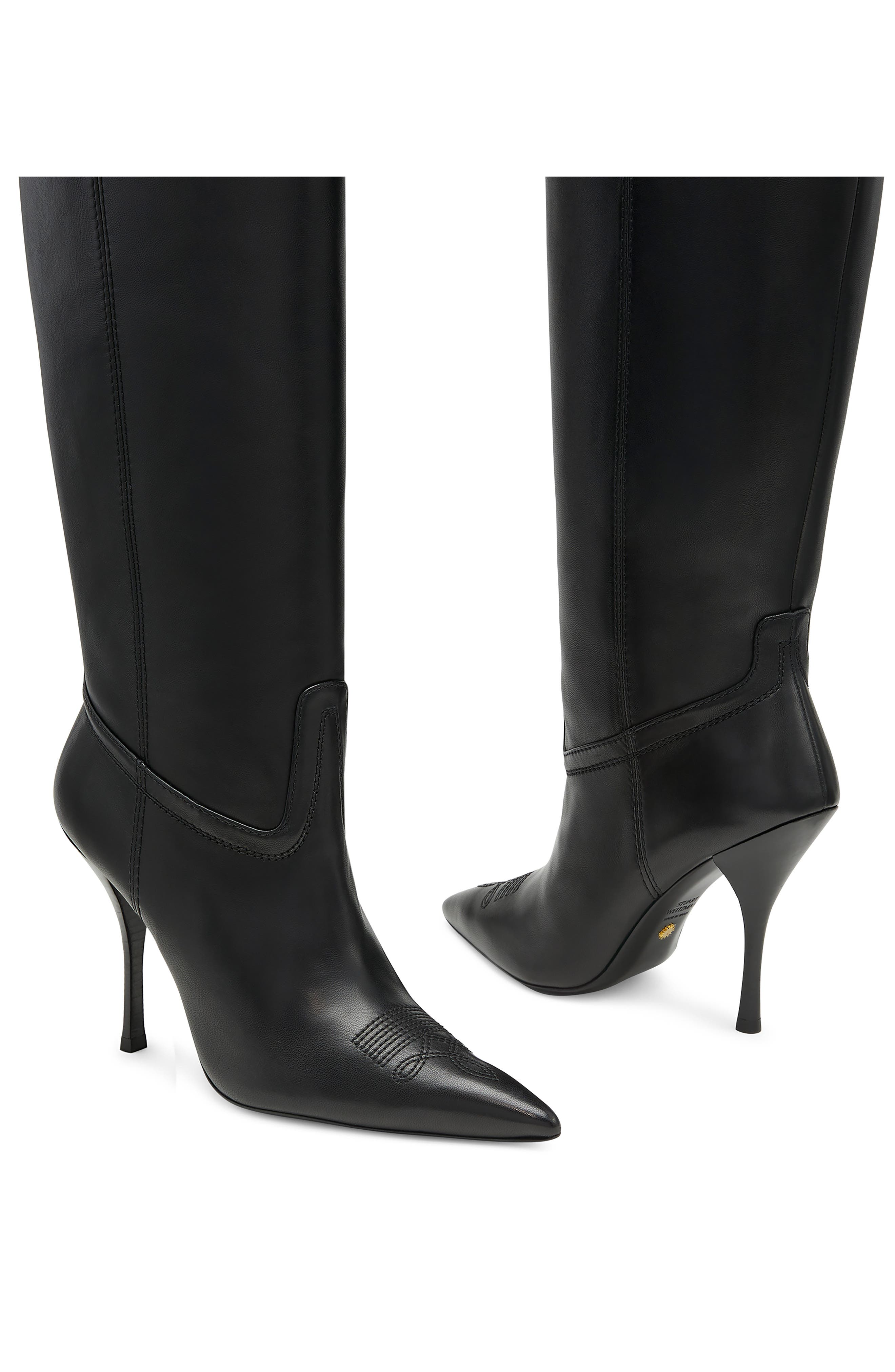 Outwest Knee High Pointed Toe Boot, Alternate, color, BLACK
