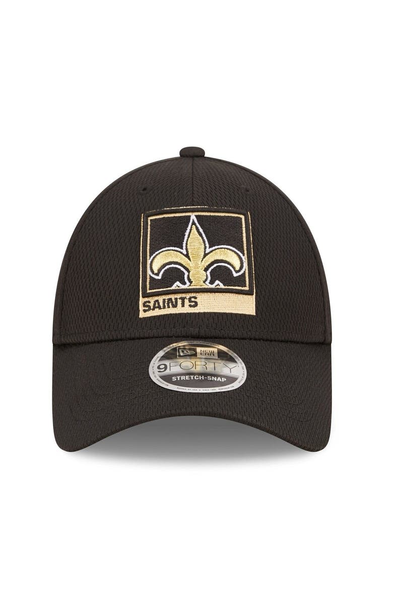New Era Men's New Era Black New Orleans Saints Framed AF 9FORTY Snapback Hat, Alternate, color, 