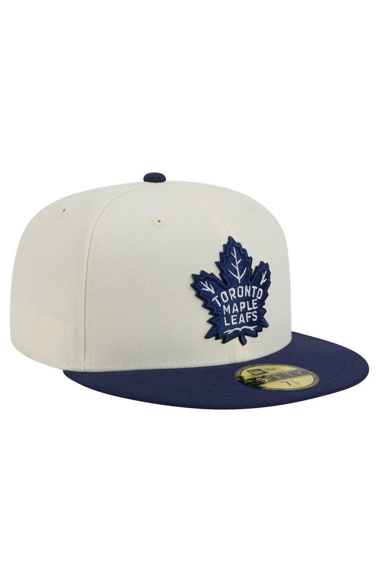 New Era Men's New Era  White Toronto Maple Leafs Chrome Two-Toned 59FIFTY Fitted Hat, Alternate, color, 