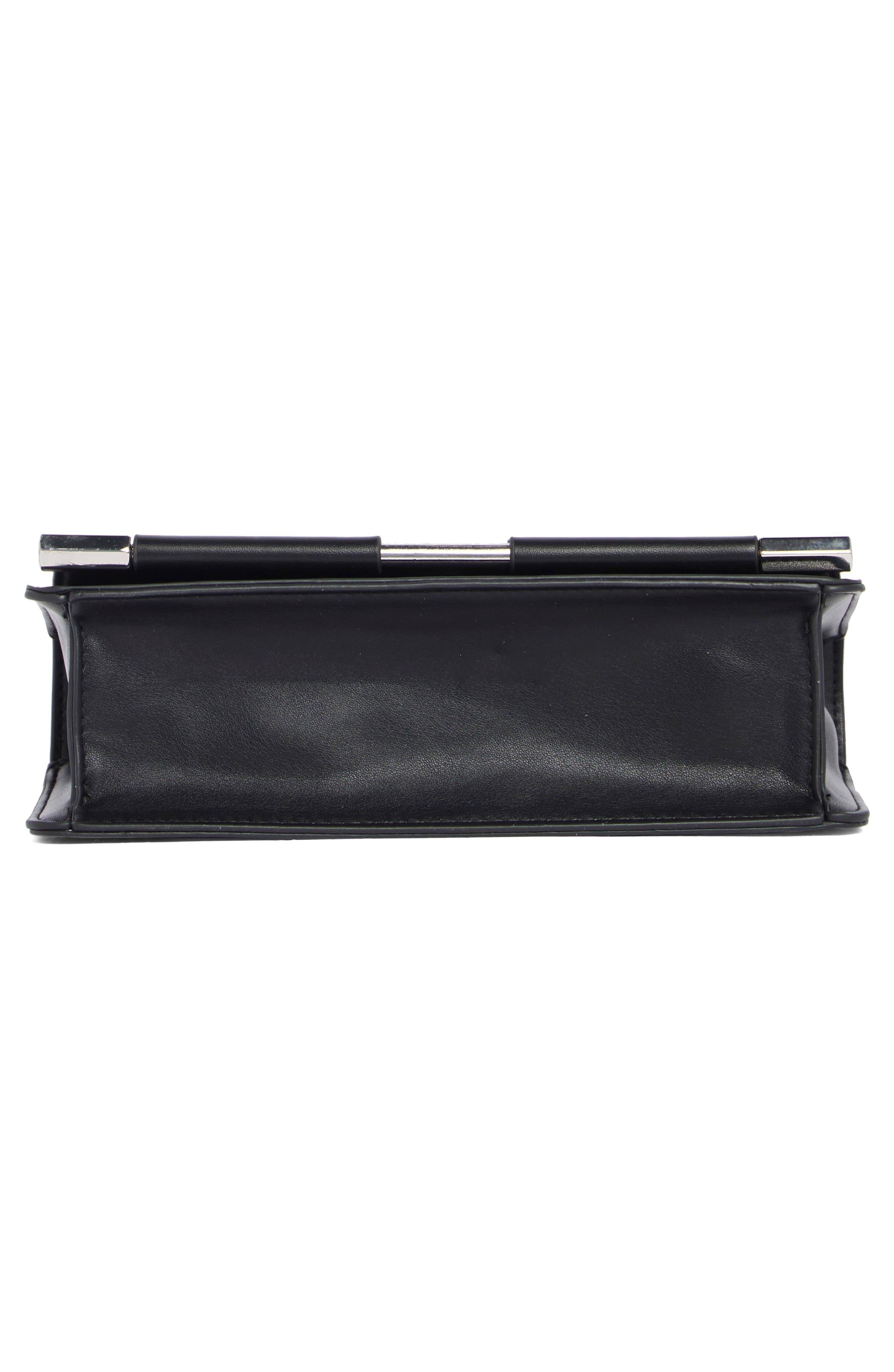 BCBG Bar Hardware Faux Leather Clutch, Alternate, color, Black