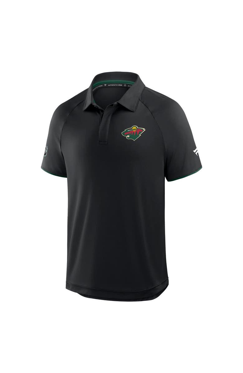 FANATICS Men's Fanatics Black Minnesota Wild Authentic Pro Rink Raglan Polo, Alternate, color, Black