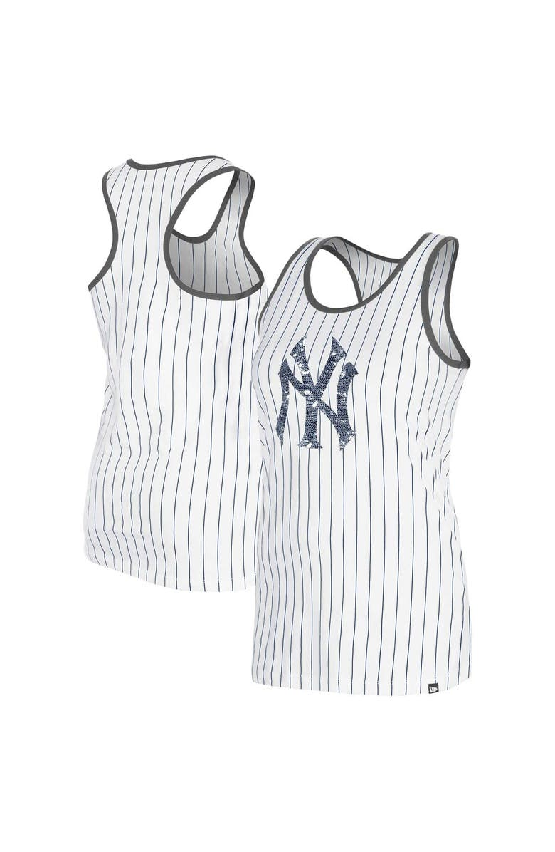 New Era Women's New Era White New York Yankees Gameday Pinstripe Tank Top, Alternate, color,