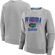 FANATICS Women's Fanatics Heather Gray Florida Gators Training Camp Hit Hard Fleece Pullover Sweatshirt