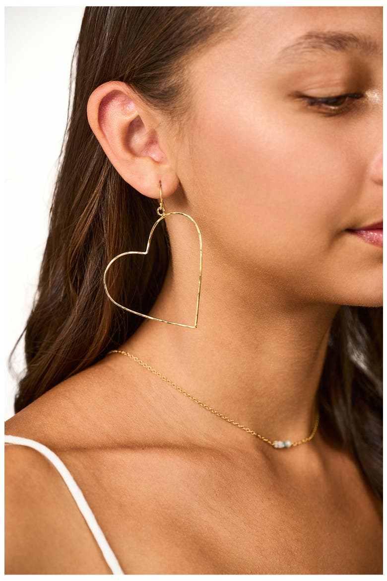 Classic Large Heart Drop Earrings, Alternate, color, GOLD