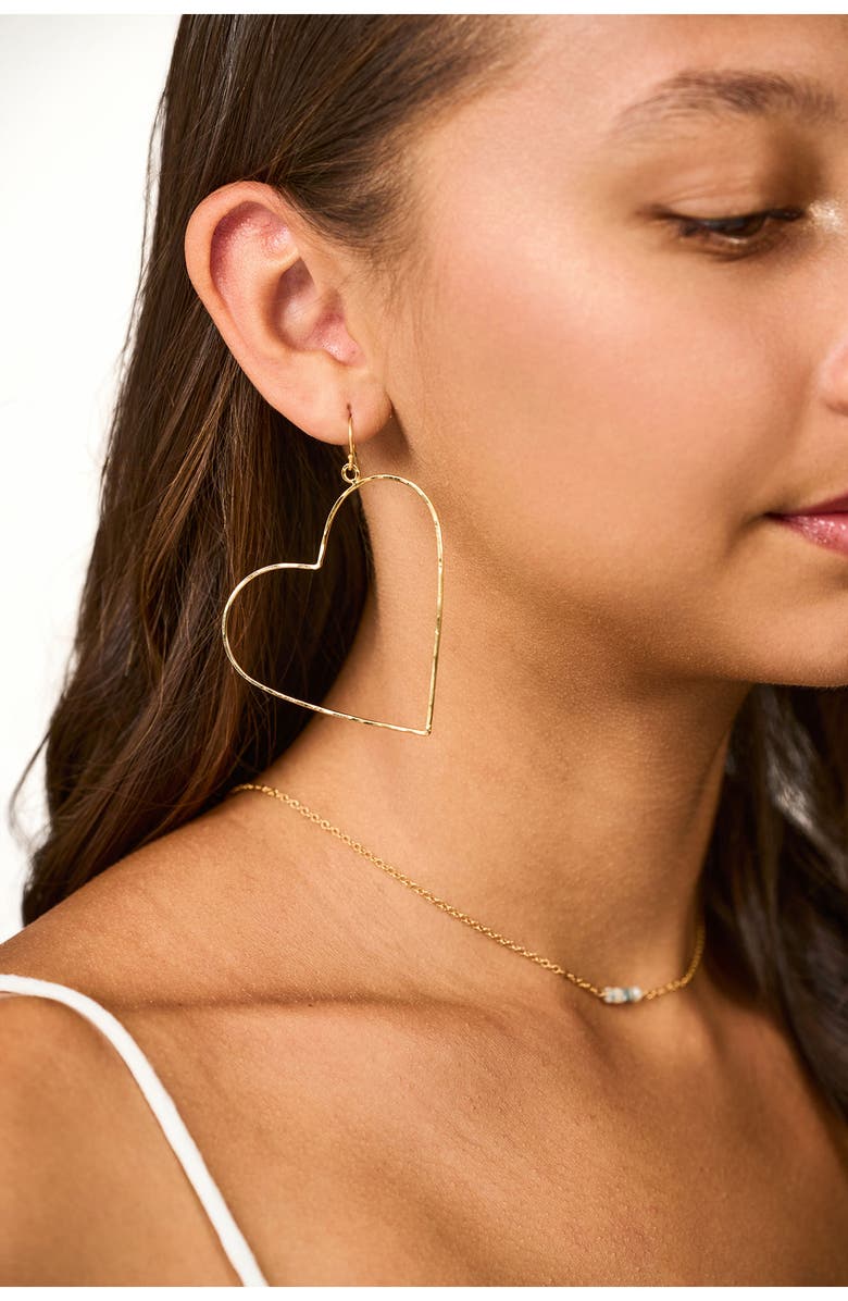 Kiara by Ki-Ele Classic Large Heart Drop Earrings, Alternate, color,