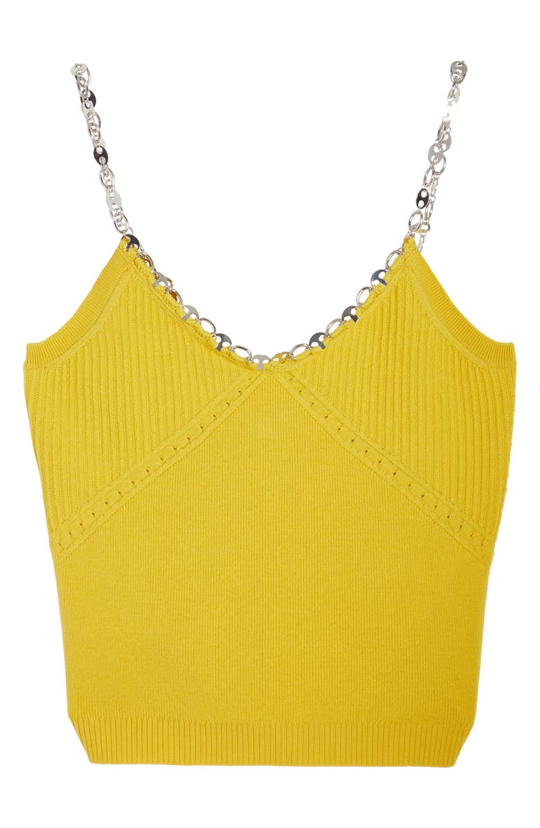 Rabanne Chain Strap V-Neck Merino Wool Camisole, Alternate, color,