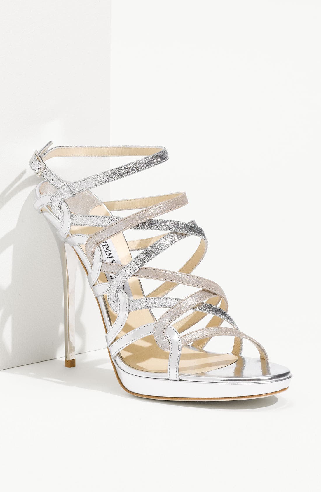'Dart' Strappy Sandal, Main, color, SILVER