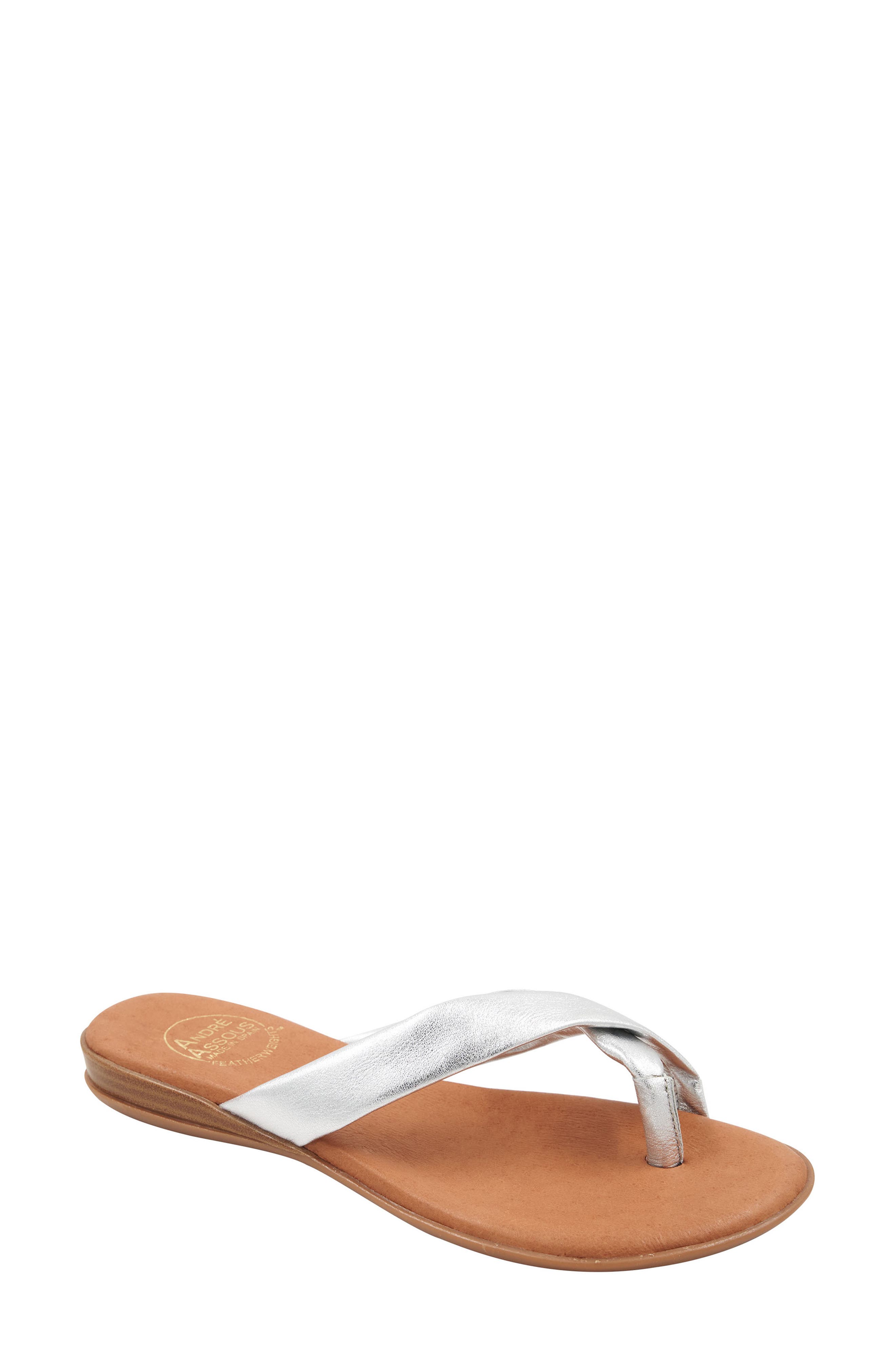 André Assous Nadiya Flip Flop, Main, color, Silver