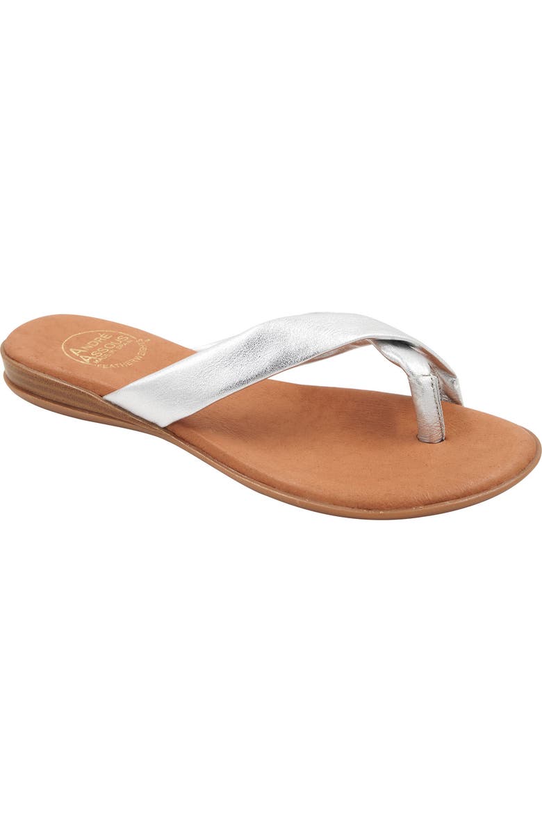 André Assous Nadiya Flip Flop, Main, color, Silver