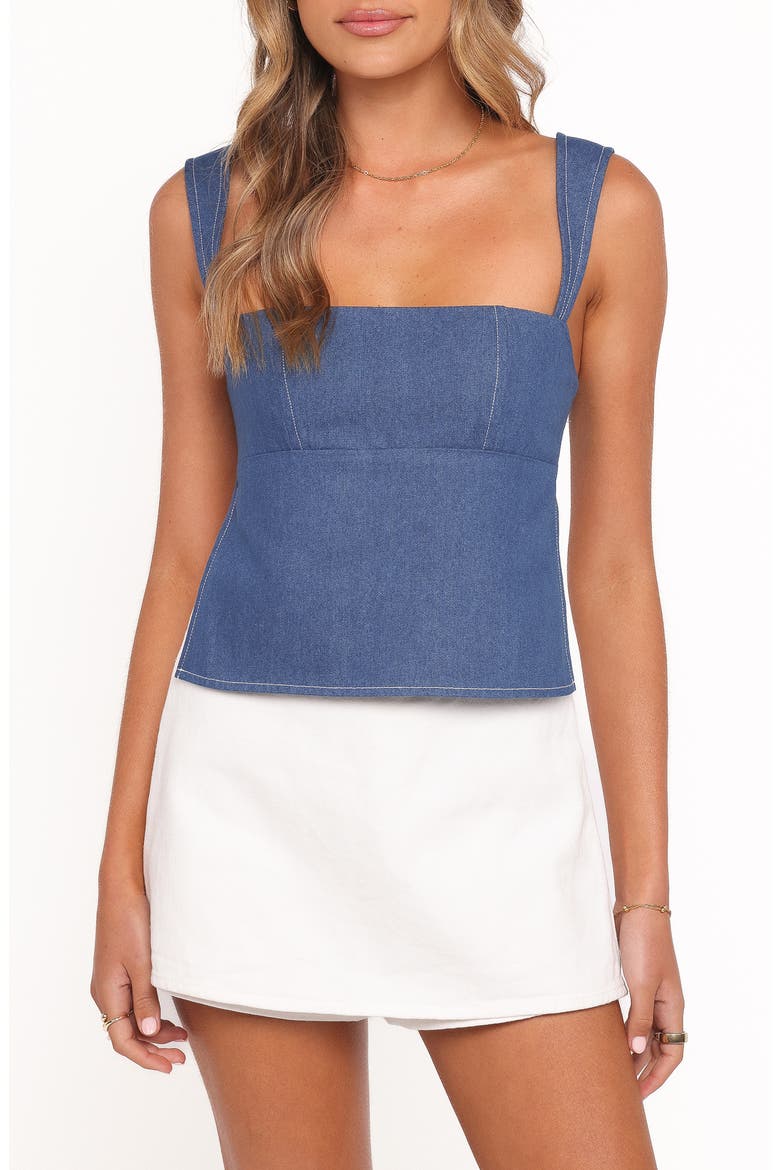 Azura Sleeveless Top, Main, color, DENIM