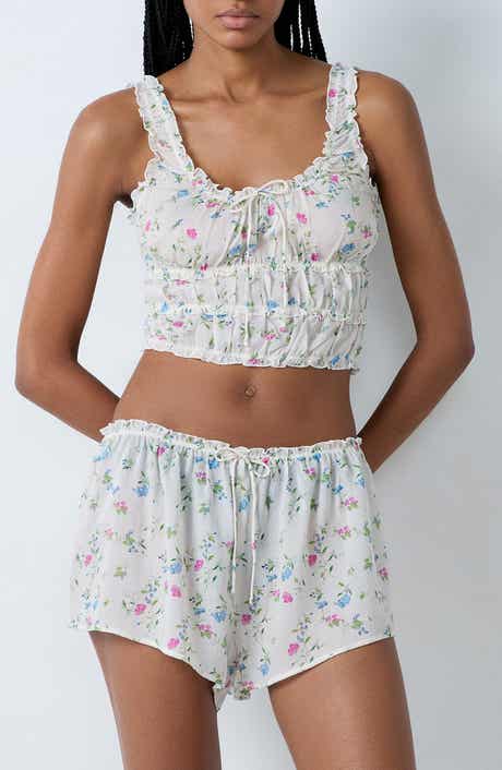 Etam Prati Ruffle Crop Pajama Camisole