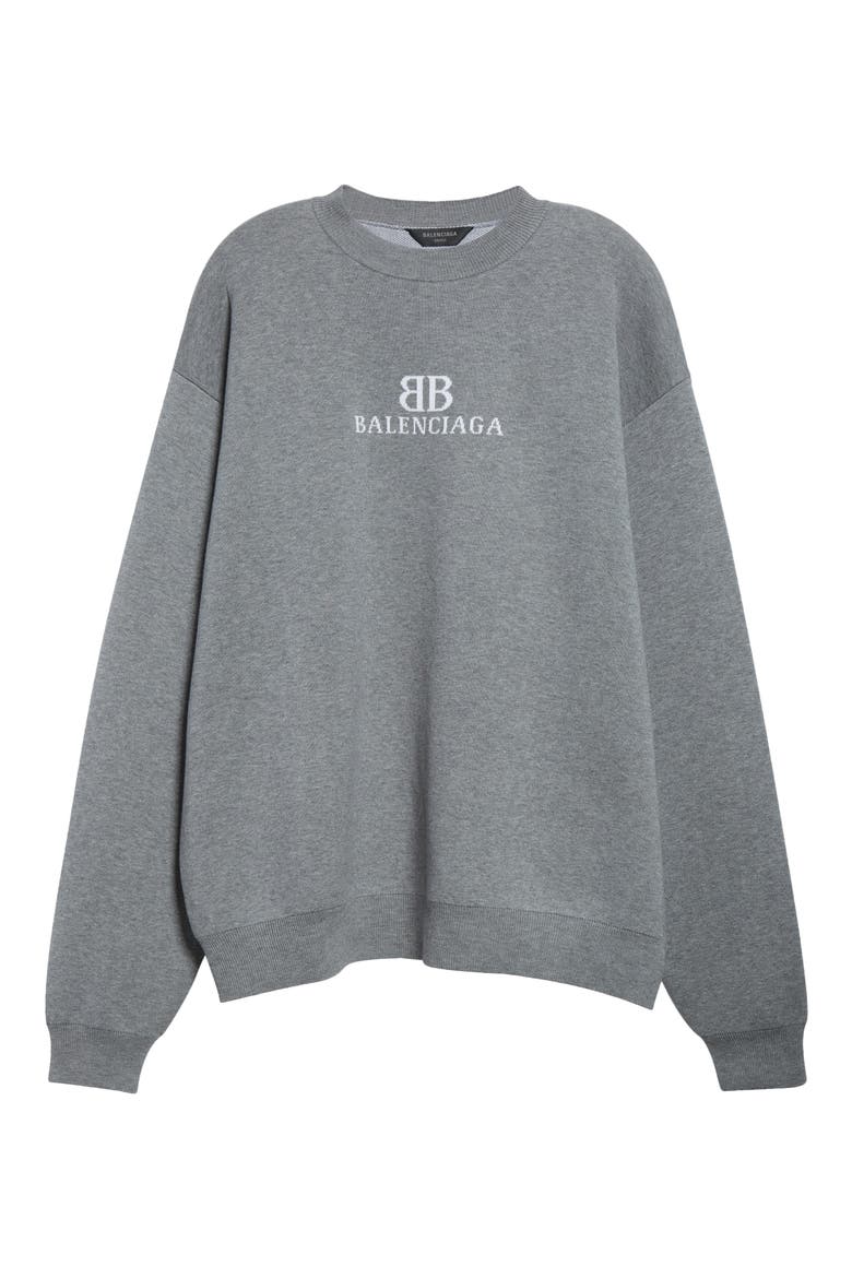 【最終値下げ】 BALENCIAGA BBロゴセーター S グレー BB Logo Jacquard Crewneck Sweater (Men) | Nordstrom