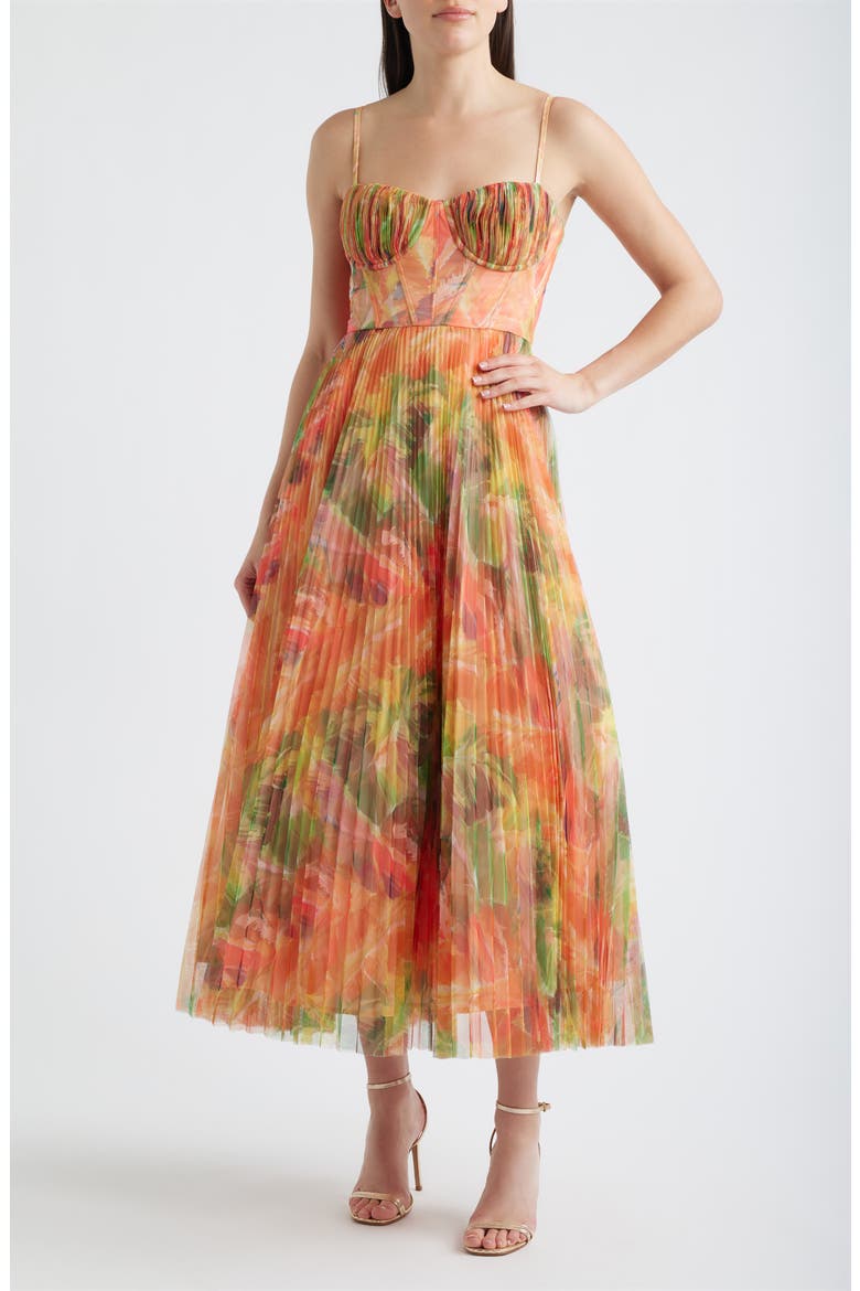 Pleated Cocktail Dress, Main, color, MULTI