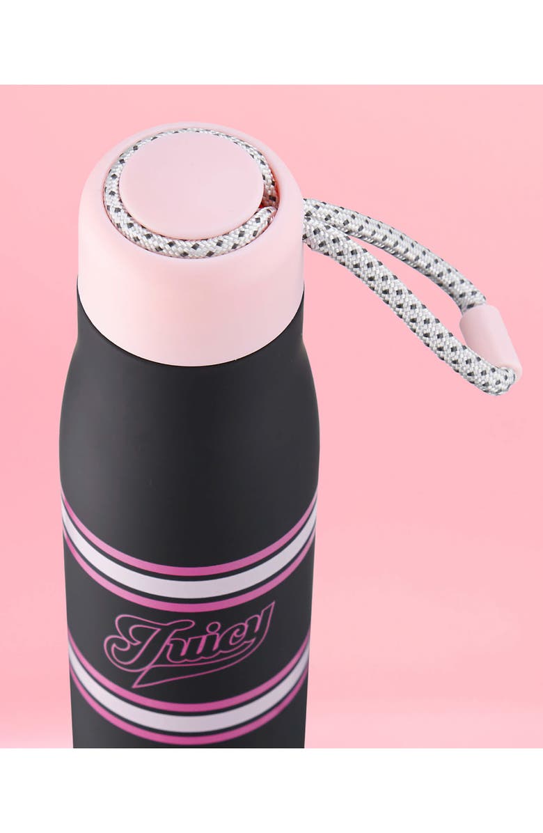 Juicy Couture 17-Ounce Stainless Steel Water Bottle, Alternate, color, Varsity Logo Black