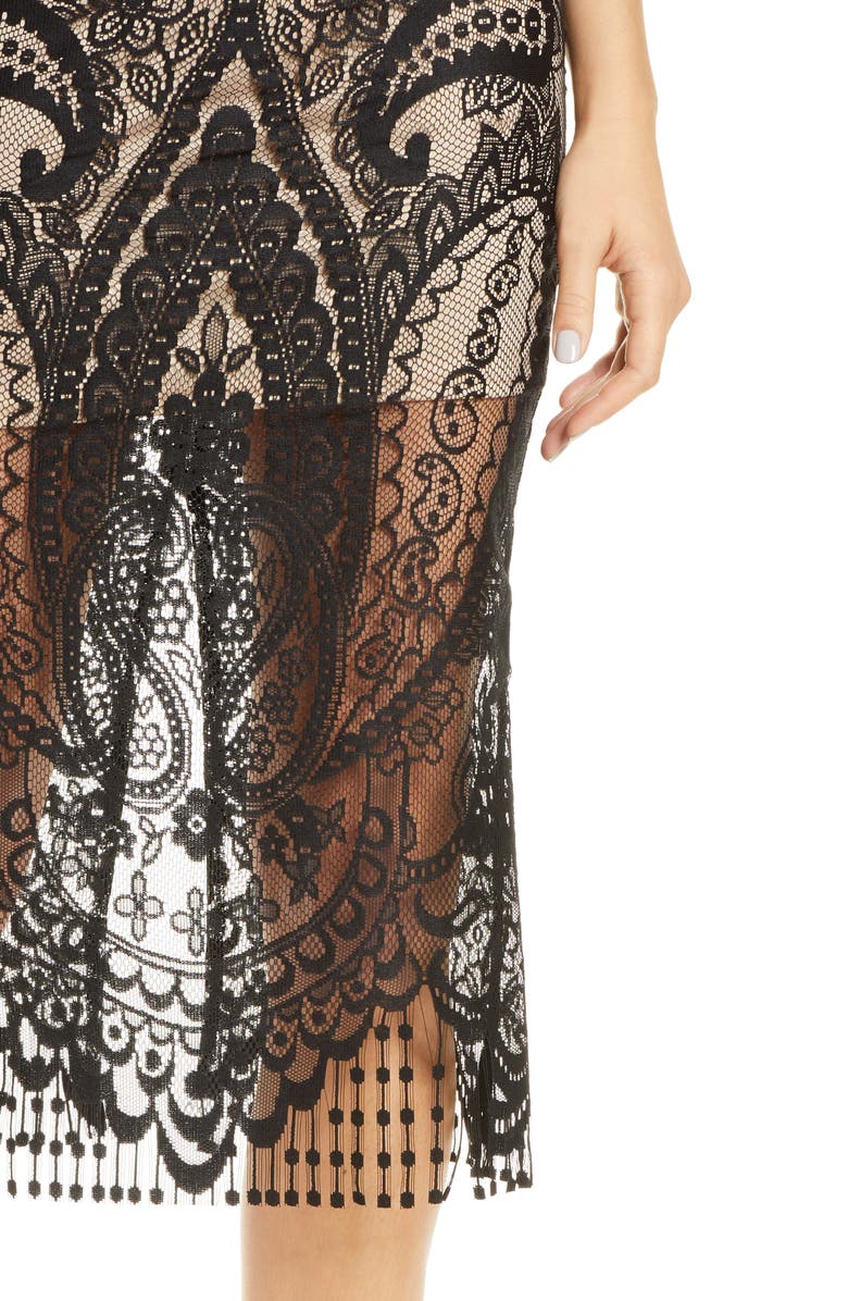 Lulus Love Myself Bustier Lace Cocktail Dress, Alternate, color, 