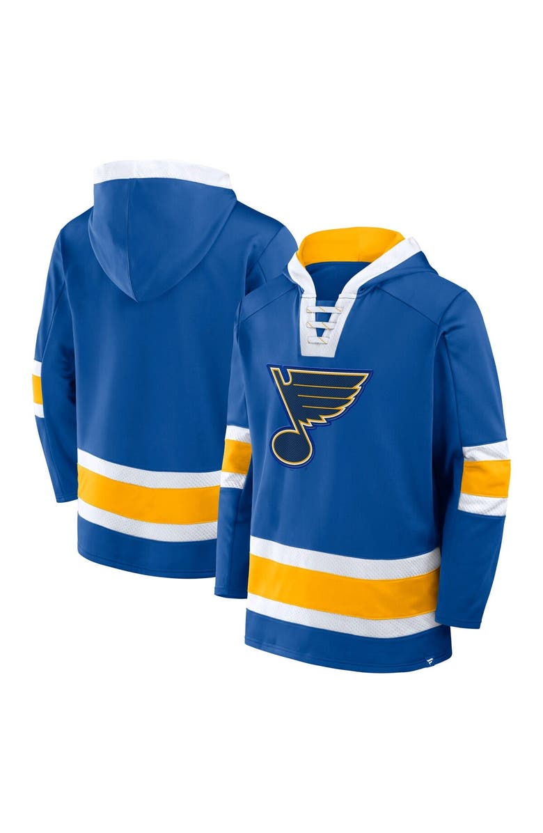 FANATICS Men's Fanatics  Blue St. Louis Blues Inside Line Fleece Pullover Hoodie, Alternate, color, Blue