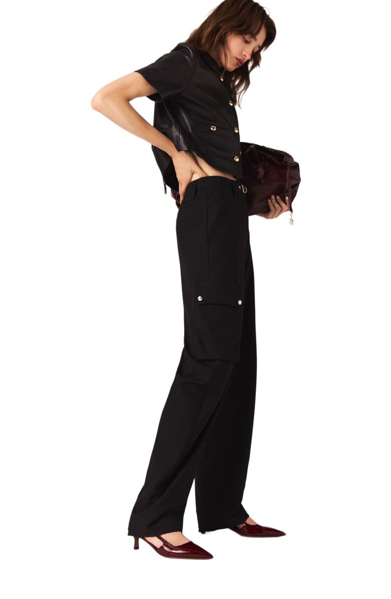 maje Cargo trousers, Alternate, color, Black