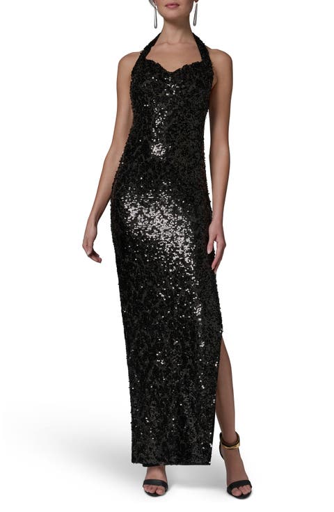 Sequin Halter Dress