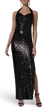 Donna Karan New York Sequin Halter Dress