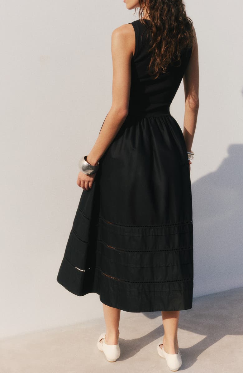 Reformation Idelle Fit & Flare Stretch Organic Cotton Midi Dress, Alternate, color,