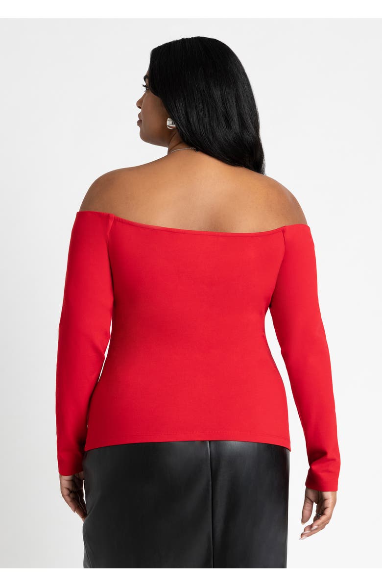 ELOQUII Square Neck Off The Shoulder Top, Alternate, color, 