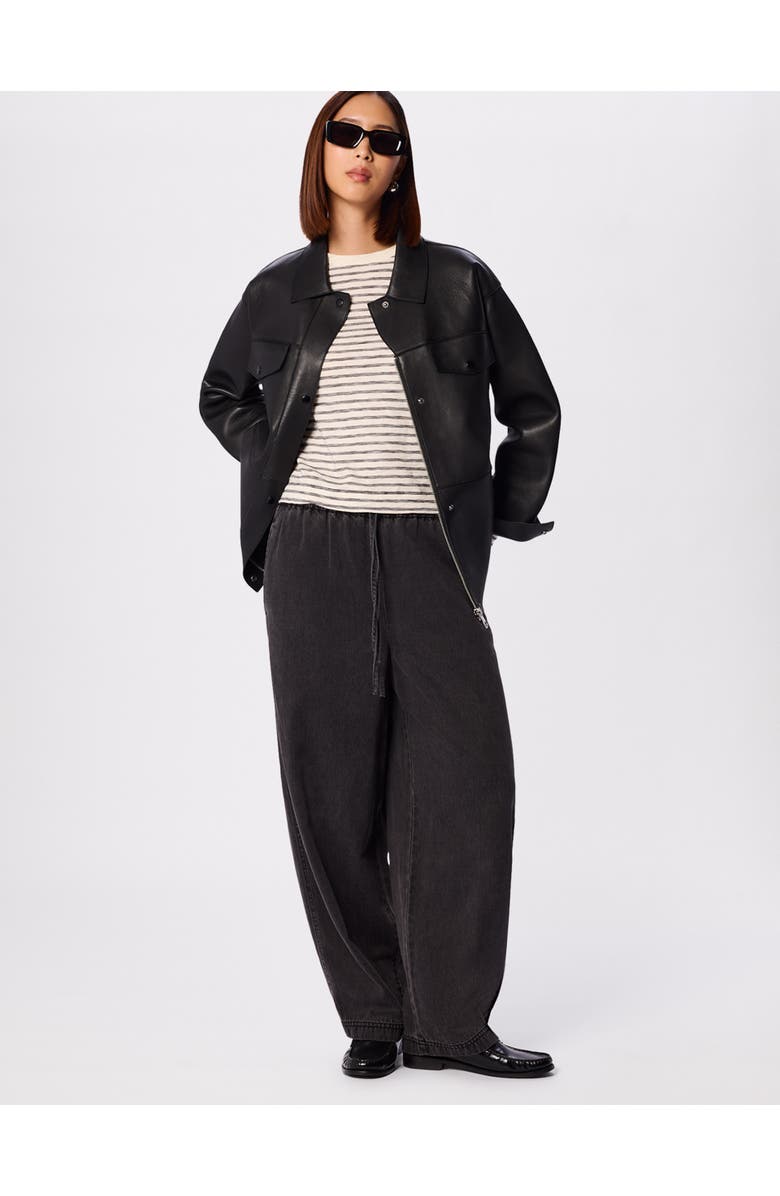 Whistles Stripe Crew Neck Pocket Top, Alternate, color, Ivory/Multi