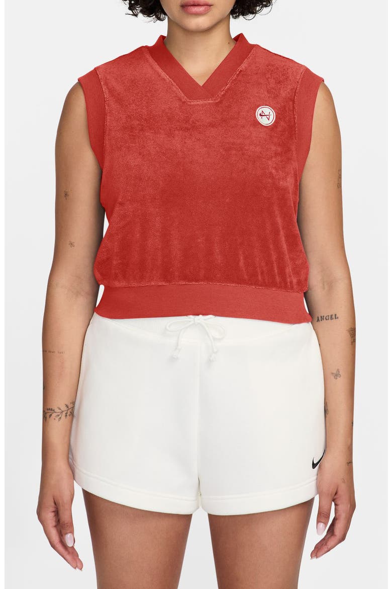 Sportswear Chill Terry Tank, Main, color, LIGHT CRIMSON