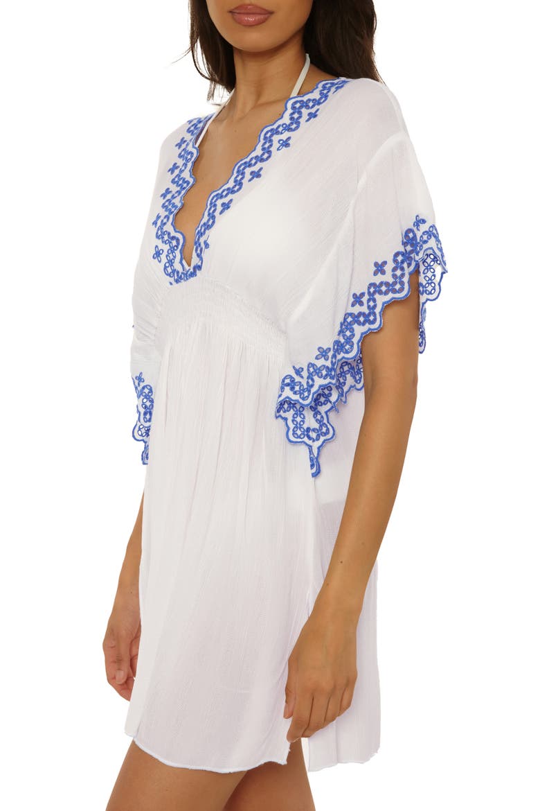 Barbados Eyelet Cover-Up Tunic, Alternate, color, WHITE/ LAPIS