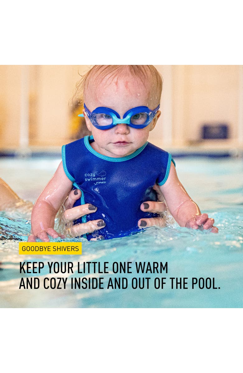 FINIS Cozy Thermal Swimsuit for Kids One Piece Swimwear UPF 50 and Up Sun Protection Warm SBR Foam Blue, Alternate, color, Blue