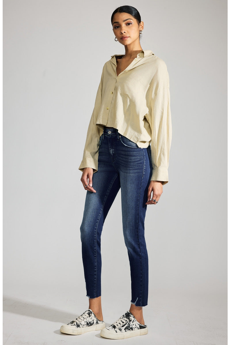 Juliana Premier High Rise Ankle Skinny Jeans, Alternate, color, Dark Wash