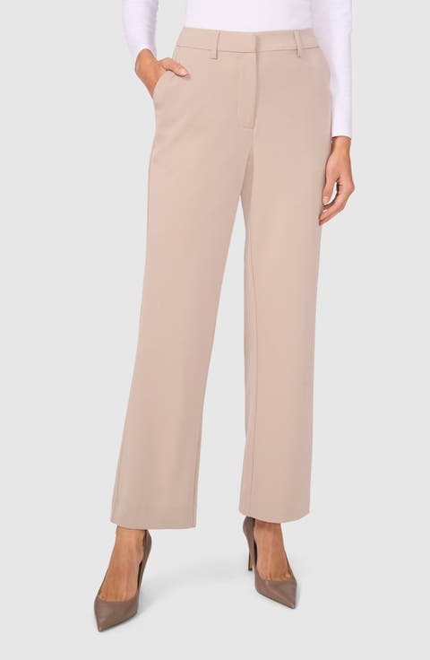 Women's Beige High-Waisted Pants & Leggings
