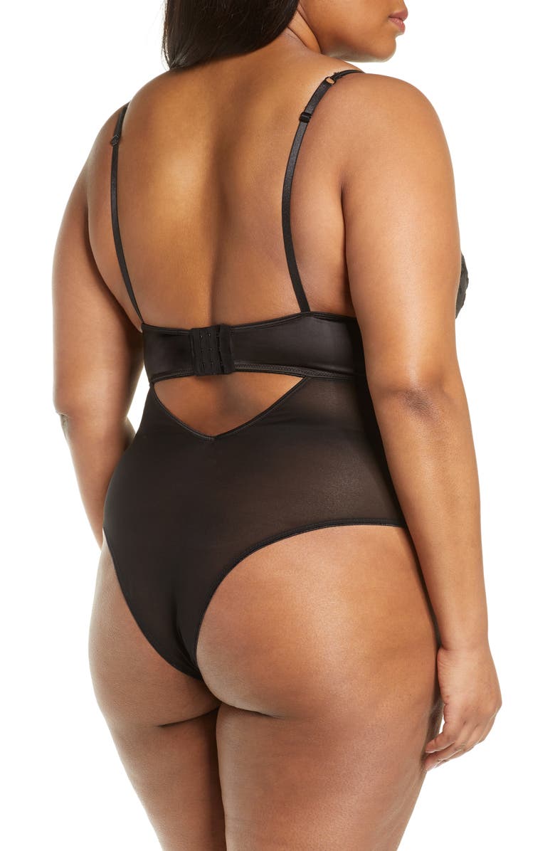 Oh La La Cheri Lyla Embroidered Lace Teddy, Alternate, color,